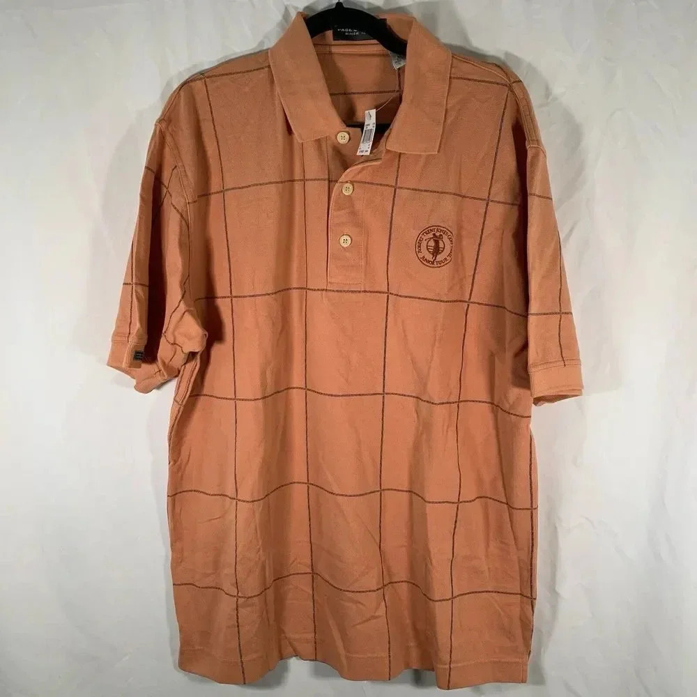 Page Tuttle Golf Shirt Men's Large Orange Short Sleeve Robert Trent Jones